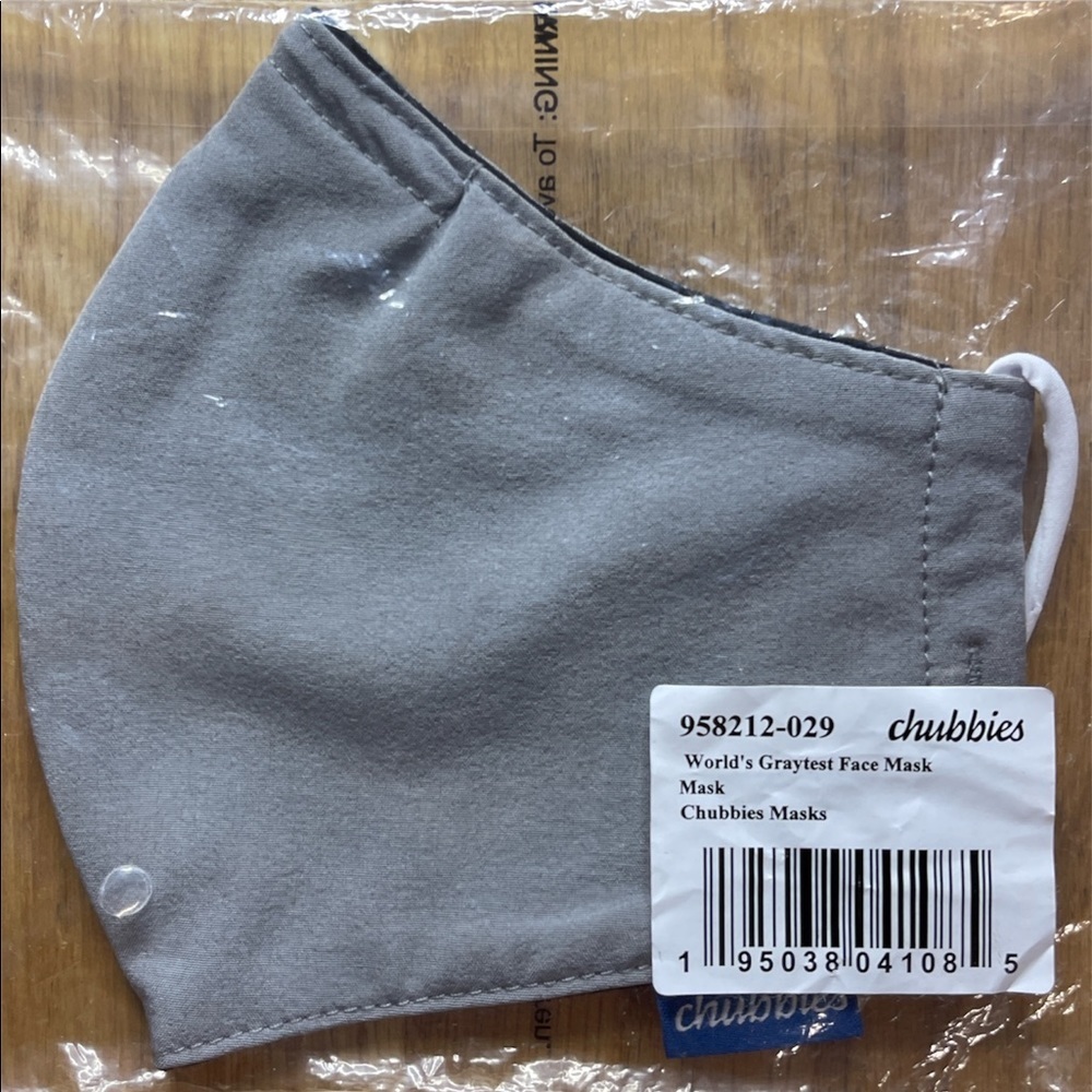 (NWT)Chubbies- Worlds Graytest Face Mask, Brand New
